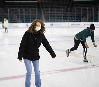 FAME students and mentors at Munn Ice Arena